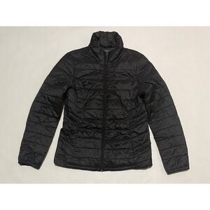 Attention Windbreaker Puffer Jacket Womens Size Small Black Lightweight Fleece